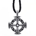Celtic Solar Cross Pendant Necklace / Zinc Pewter Amulet / and Jewelry