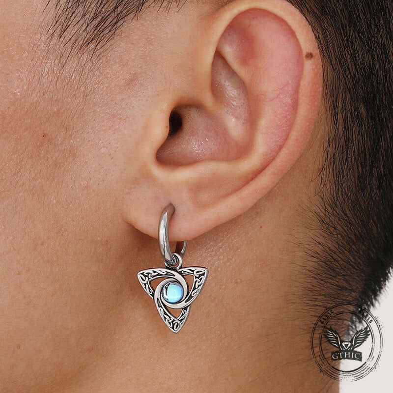 Celtic Knot Moonstone Stainless Steel Earrings