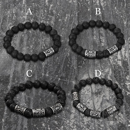 Celtic Knot Volcanic Rock Stainless Steel Bracelet