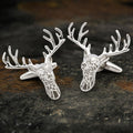 Christmas Reindeer Bullet Back Brass Cufflinks