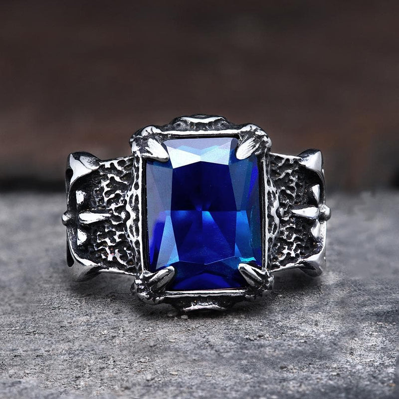 Classic Claw Stainless Steel Cz Ring