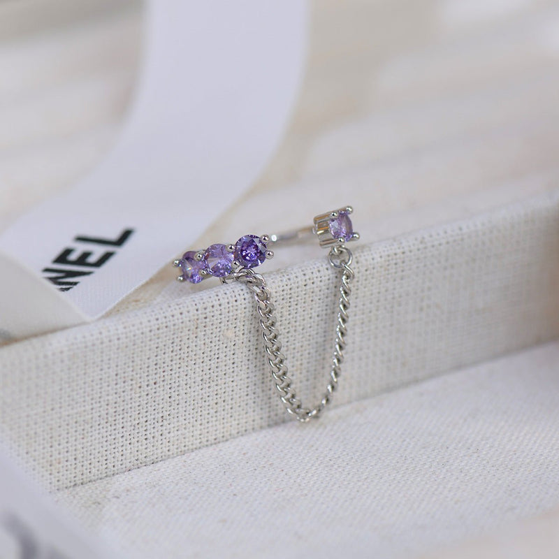 [] Amethyst Butterfly Ring Set