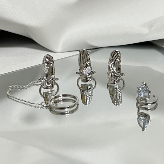 [] Alita Nail Art Rings (set of 4)