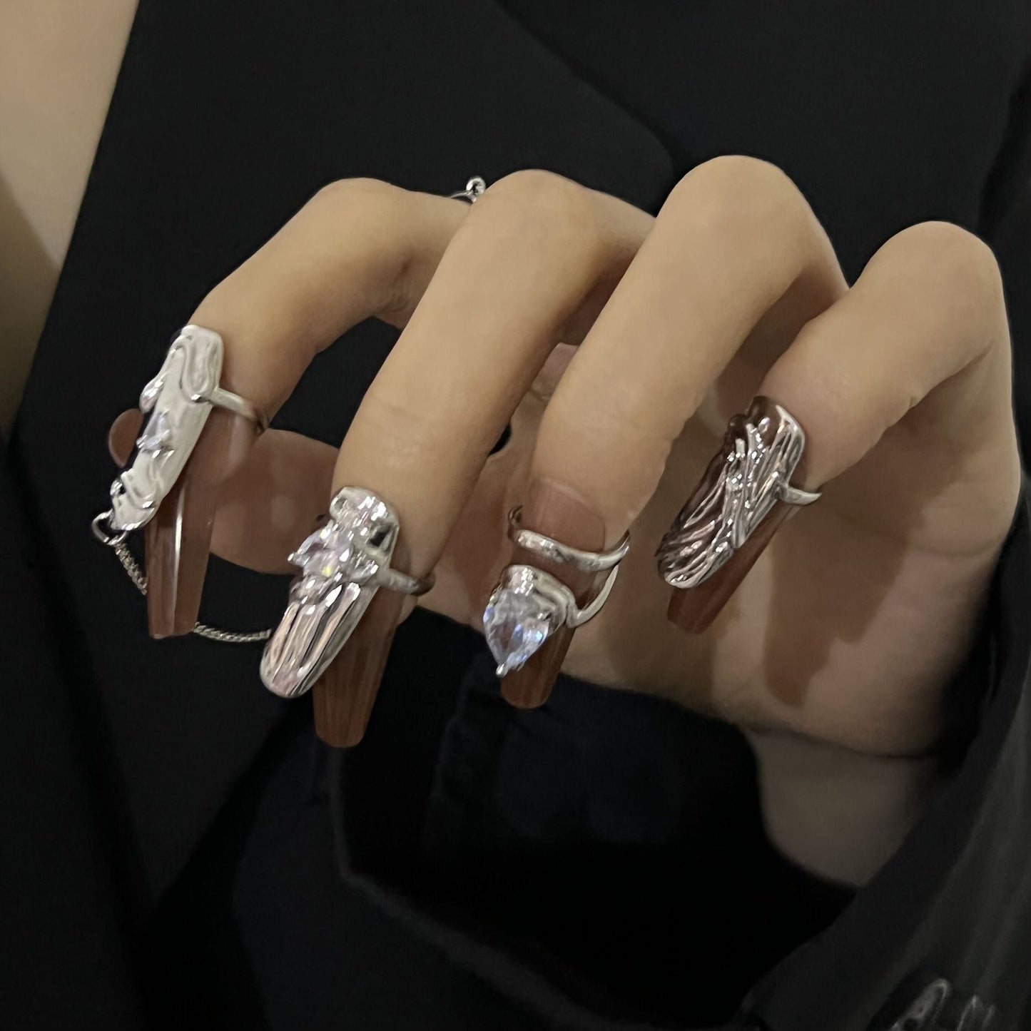 [] Alita Nail Art Rings (set of 4)