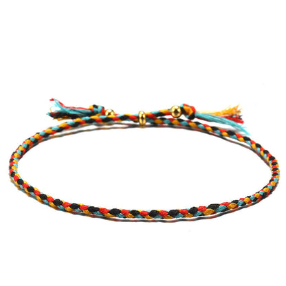 Colorful Handmade Adjustable Rope Tassel Harmony Bracelet