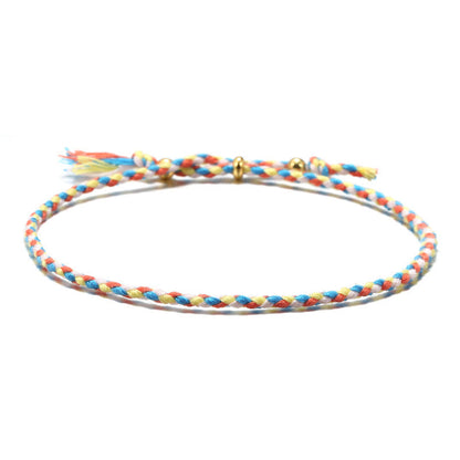 Colorful Handmade Adjustable Rope Tassel Harmony Bracelet