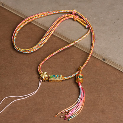Colorful String Copper Spiritual Necklace for Wealth