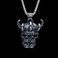 Conjoined Horned Twin Skulls Pendant