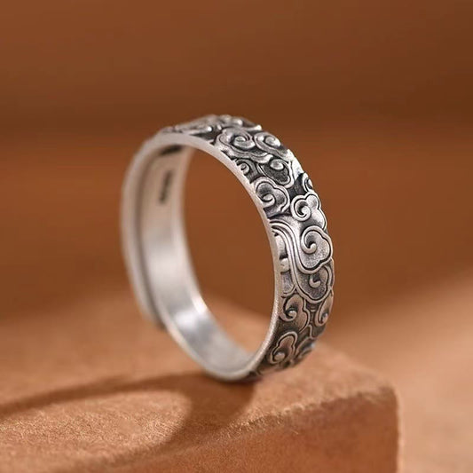 Copper Adjustable Auspicious Clouds Spiritual Luck Ring