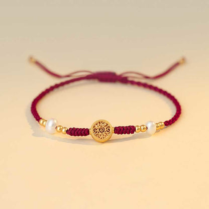 Copper Coin Red String Bracelet for Luck & Protection