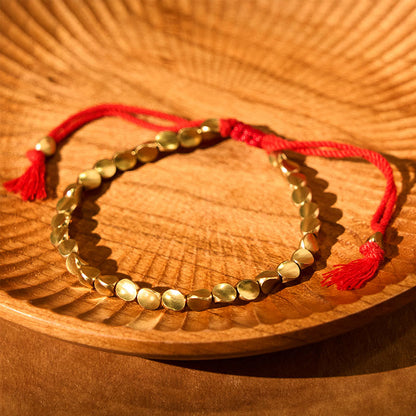 Copper Tibetan Luck Healing Bracelet With Colorful Beads
