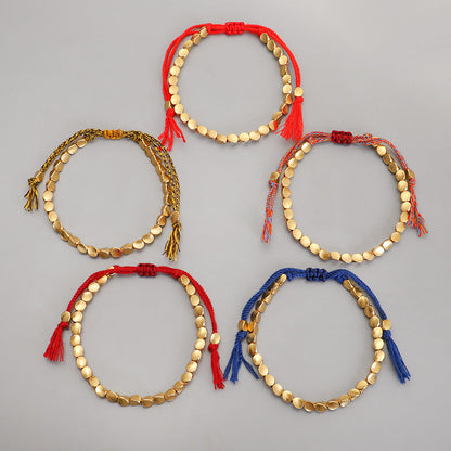 Copper Tibetan Luck Healing Bracelet With Colorful Beads