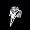 Corvid Skull Celtic Knot Ring