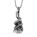 Creative Accessories of Snake on Guitar-shaped / Pure Silver Pendant / Rock Style