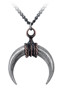 Crescent Bull Horn Pendant With Antiqued Finish