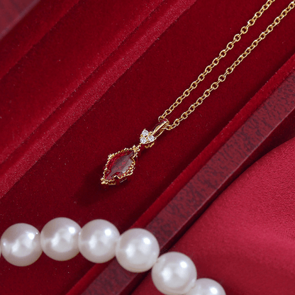 Crimson Lattice Necklace