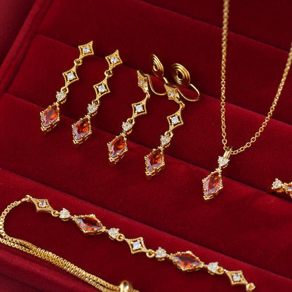 Crimson Lattice Necklace
