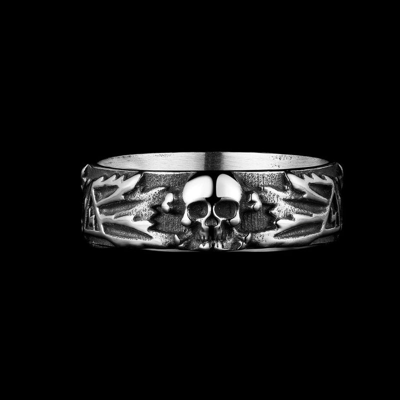 Cross Boned Skull Ring