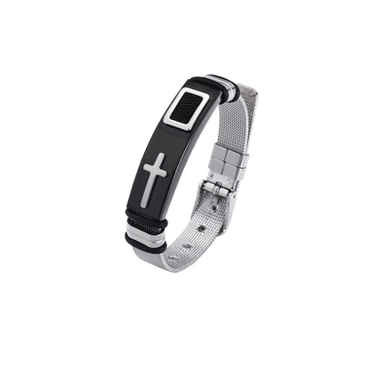 Cross Stainless Steel Bracelets in Punk Style / Motorcycle Biker Jewelry