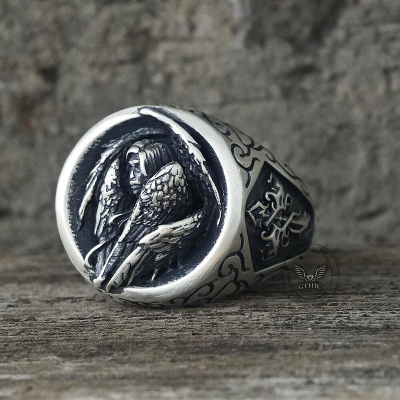 Cross Archangel Guardian Sterling Silver Ring