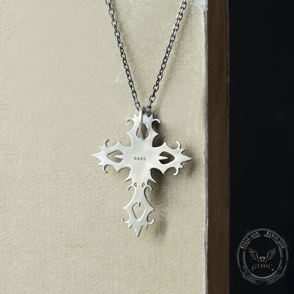 Cross Purple Zircon Sterling Silver Gothic Pendant