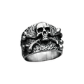 Crossbones Silver Color Pirate Ring / Stainless Steel Skull Jewellery