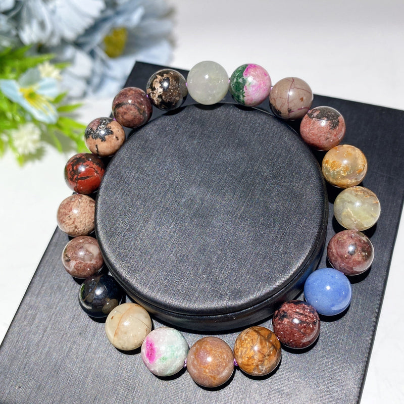 Crystal Healing Bracelet 4-14mm Mixed Stones Spiritual Protection