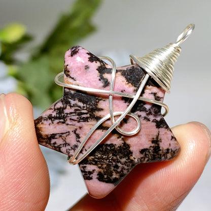 Crystal Star Pendant With Black Cord Necklace