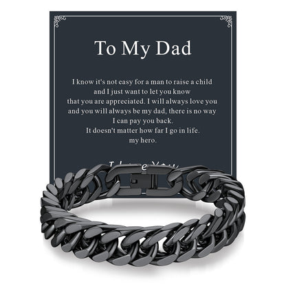 Cuban Chain Bracelet Gift for /dad/son, 8/12/17mm Width