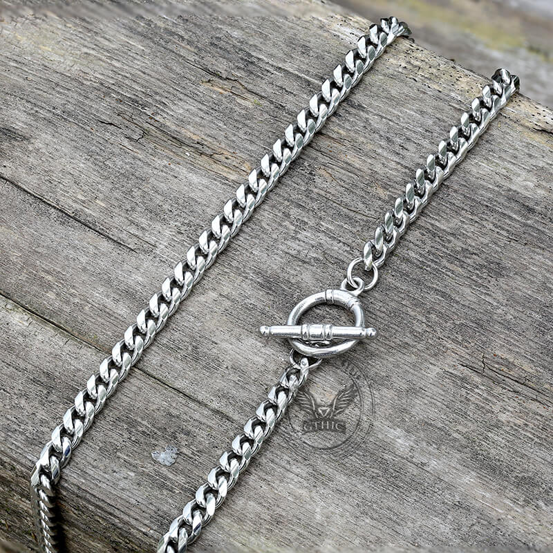 Cuban Link Aventurine Stainless Steel Necklace