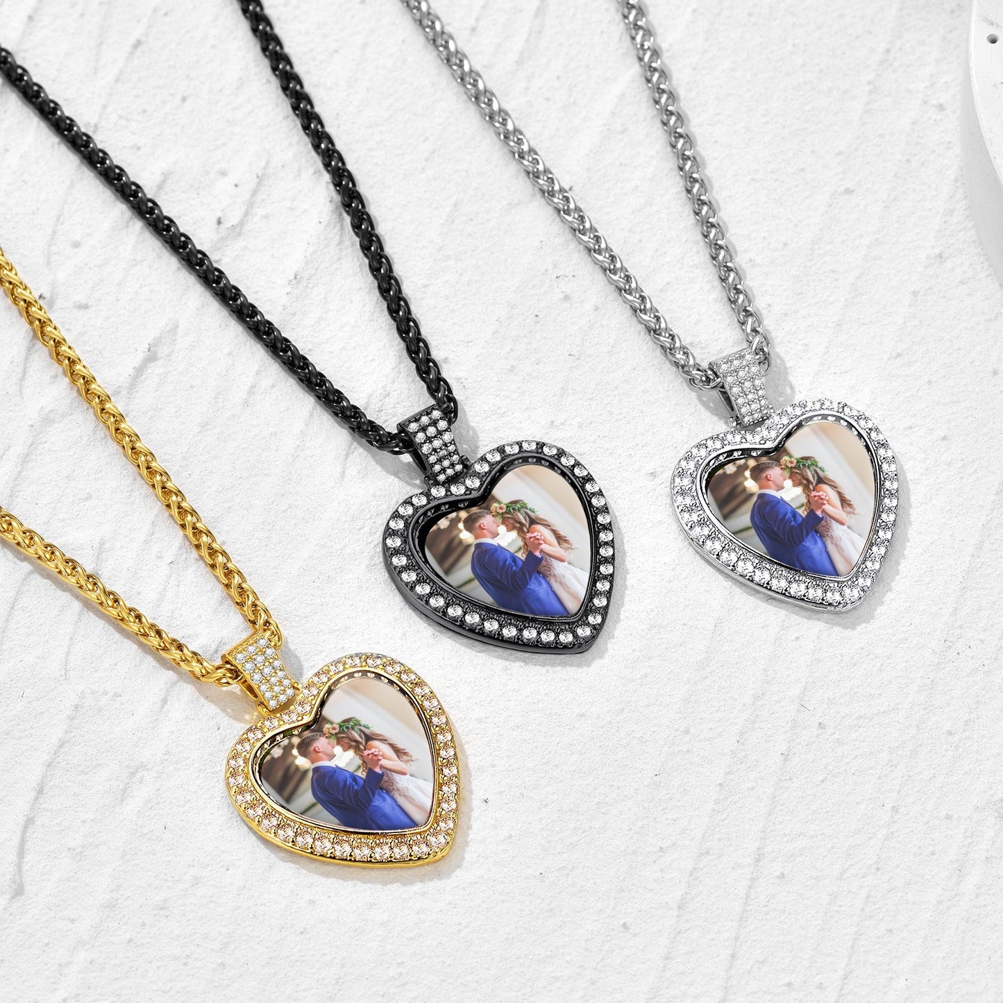 Customized Heart Picture Photo Necklace Memorial Gift for