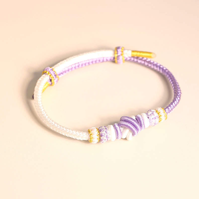 Buddha Stones Two-color Rope Handcrafted Eight Thread Peace Knot Luck Connection Bracelet