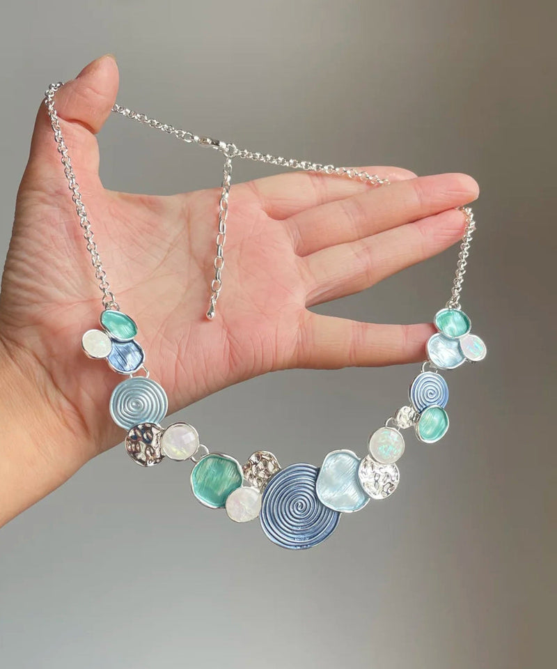 Rainbow Sterling Silver Rose Hollow Out Lariat Necklace