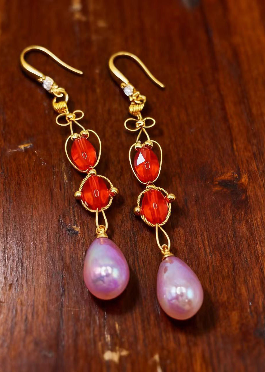 Lavender Tasseled Acrylic Drop Earrings