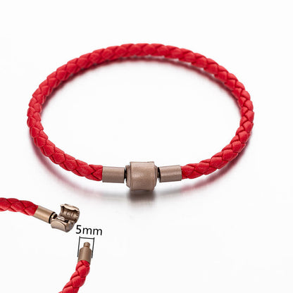 Buddha Stones Leather Rope Luck Braid String Bracelet