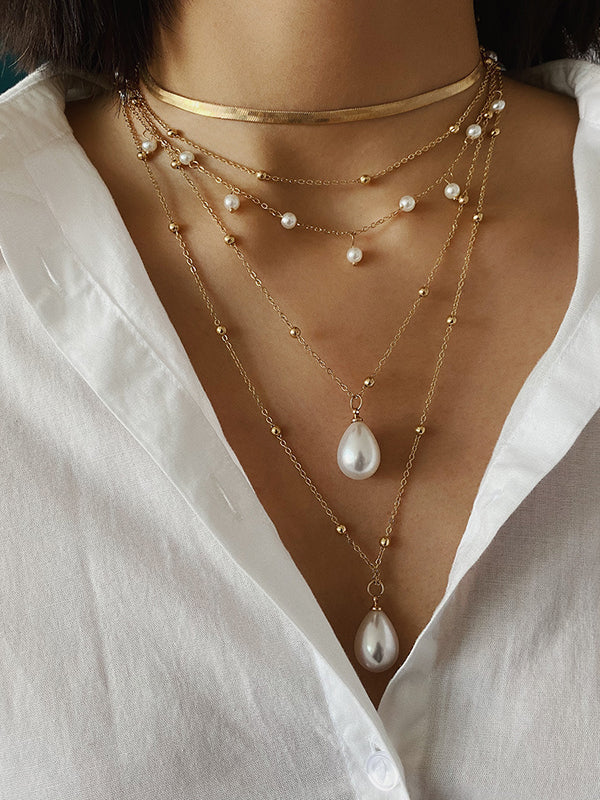 Original Statement Geometric Chains Necklace