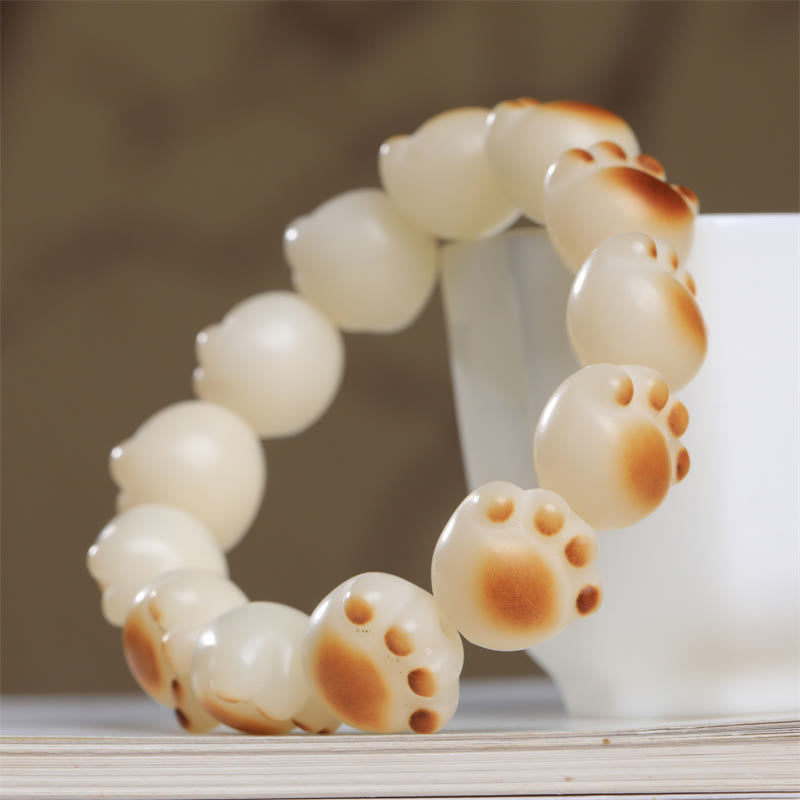Buddha Stones Cat Paw Claw Bodhi Seed Peace Bracelet
