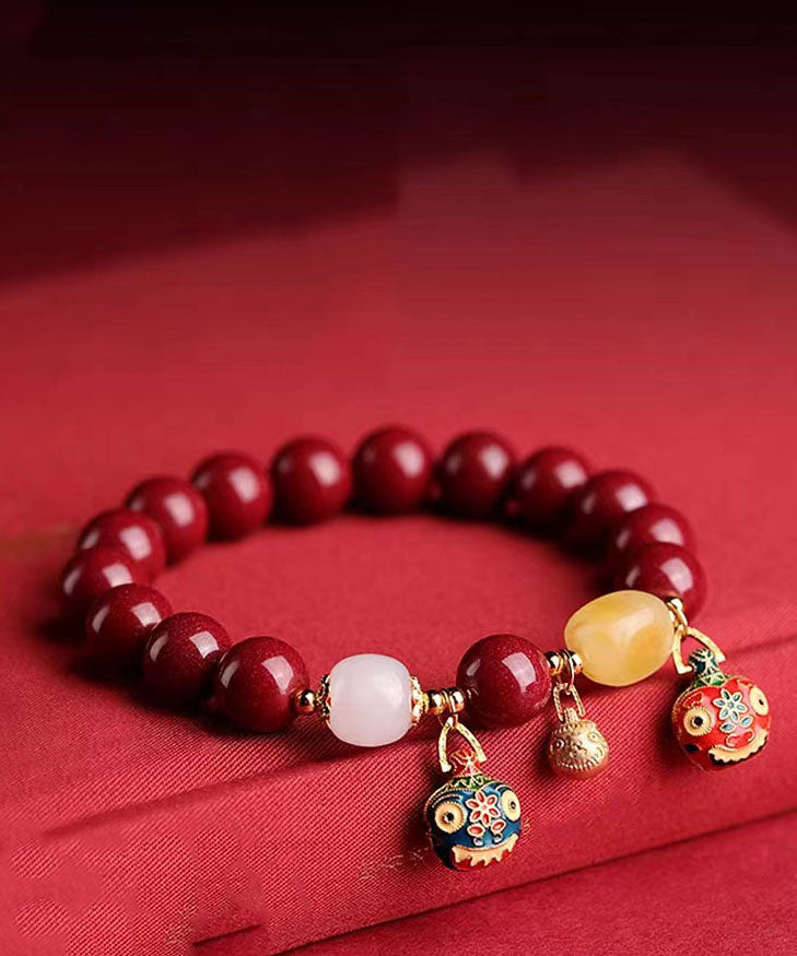 Mulberry Purple Gold Sand Swallowing Gold Beast Bracelet Charm Bracelet