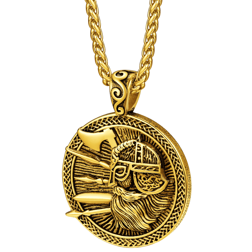 Norse Viking Odin Warrior Pendant Necklace for