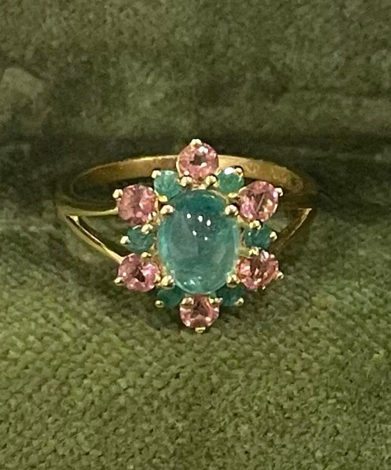 Fine Green Alloy Zircon Gem Stone Rings