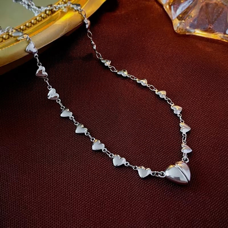 Silk Copper Metal Love Necklace