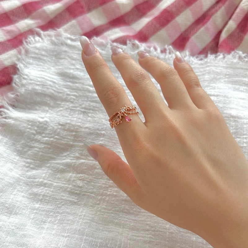 [] Hyacinth Dangly Flower Ring