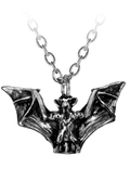 Dark Gothic Vampyr Pendant Small Pewter Bat
