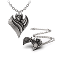 Dark Heart Bat Locket Pendant With Hidden Message
