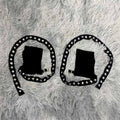 Dark Punk Studded Strap Half-finger Sleeve Gloves