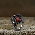 Dark Skull Zircon Brass Gothic Ring