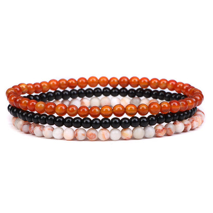 Buddha Stones 3pcs Natural Crystal Stone Inner Peace Spiritual Bracelet