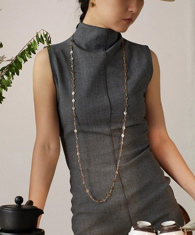Gold Copper Overgild Hollow Out Carving Necklace