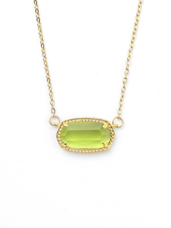Oval Birthstone Pendant Necklace