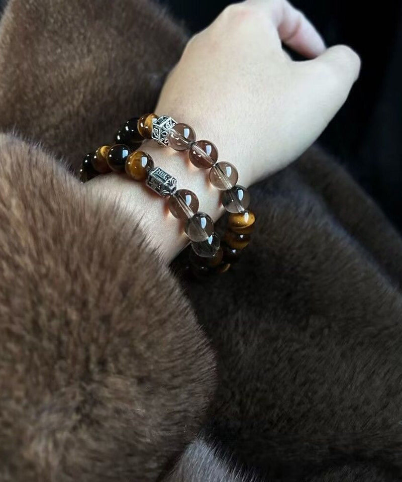 Chinese Style Metal Tiger's-eye Chain Bracelet